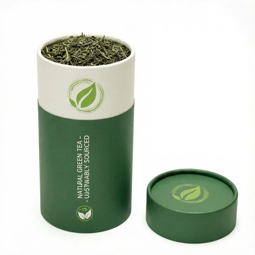 Eco-friendly Biodegradable Cardboard Cylinder Tube Packaging for Tea and Cosmetics - Custom Paper Canister